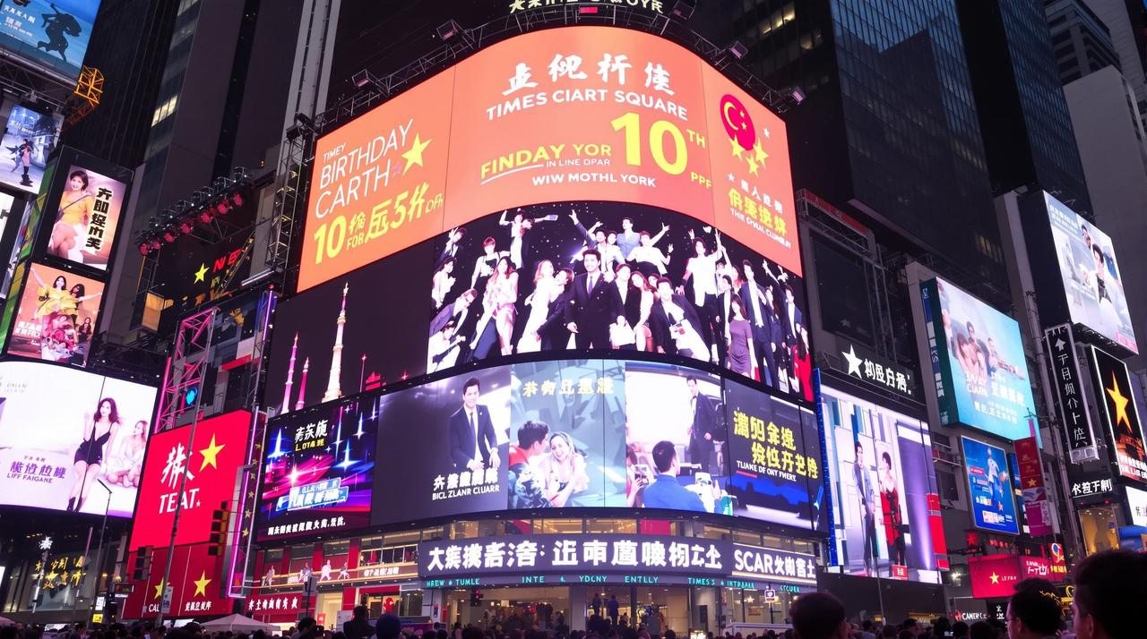 粉丝众筹为偶像包下时代广场大屏庆生
